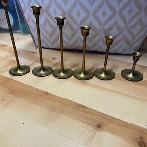 Brass candlestick holders